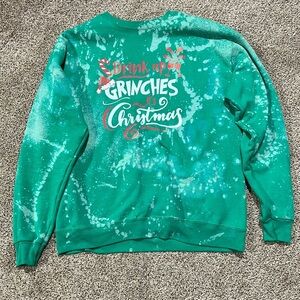 Bleached Grinch crew neck sweater